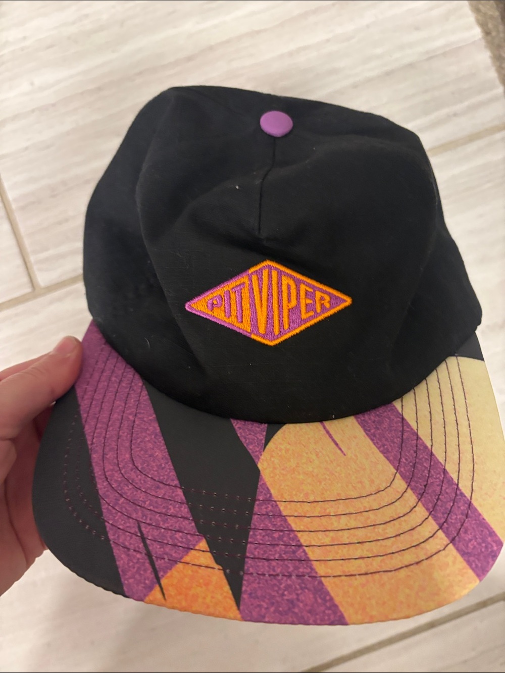 Pit Viper Black Cap with Purple & Orange Graphic Brim